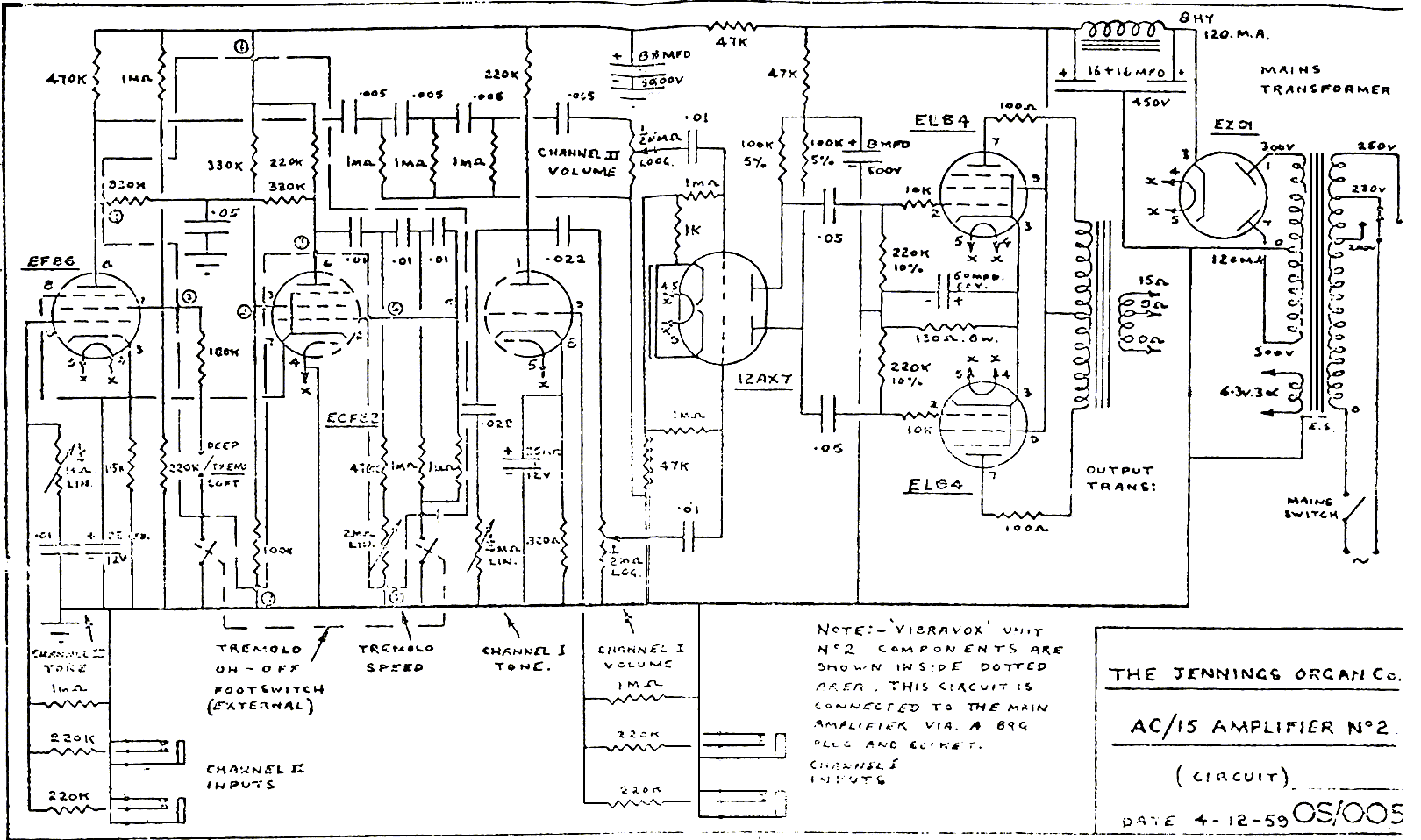 VOX Schema's quad amp wiring diagram 